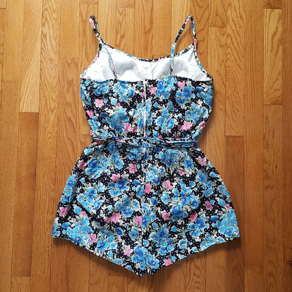 RARE Vintage 1970's Catalina Swim Floral Playsuit Romper Bathing Suit - Picture 2 of 12